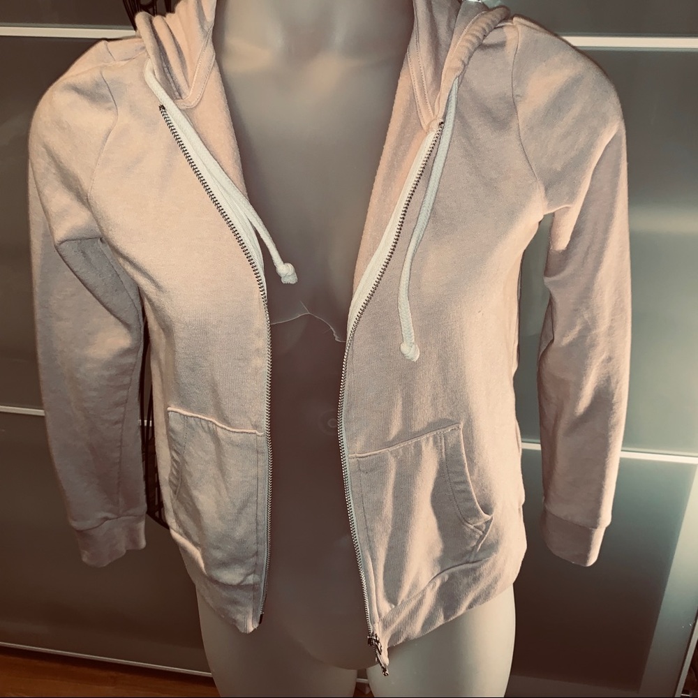 Pink dividen zipper hoodie